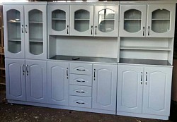 This is a 3 piece 7 doors kitchen unit. You can get any size from single 3 doors to 3 piece 8 or 9 doors.
